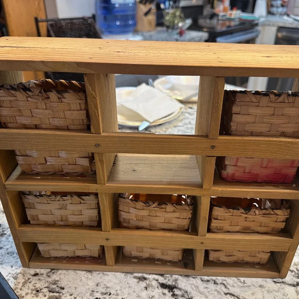 VINTAGE WOODEN ORGANIZER CABINET